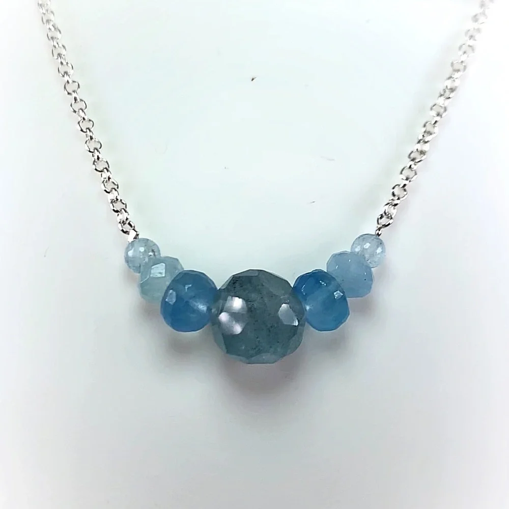 Genuine Aquamarine Necklace! March Birthstone! ❤️